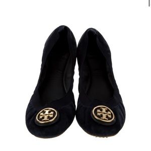 Navy Velvet Tory Burch Flats
